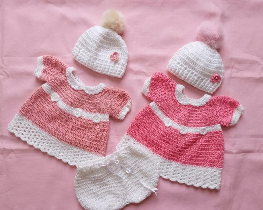 Vestido para bebé tejido en crochet